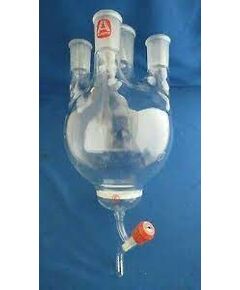 Aldrich 2000mL Solid Phase Peptide Synthesis Flask 4 Neck 24/40 45/50 Fritted 2L